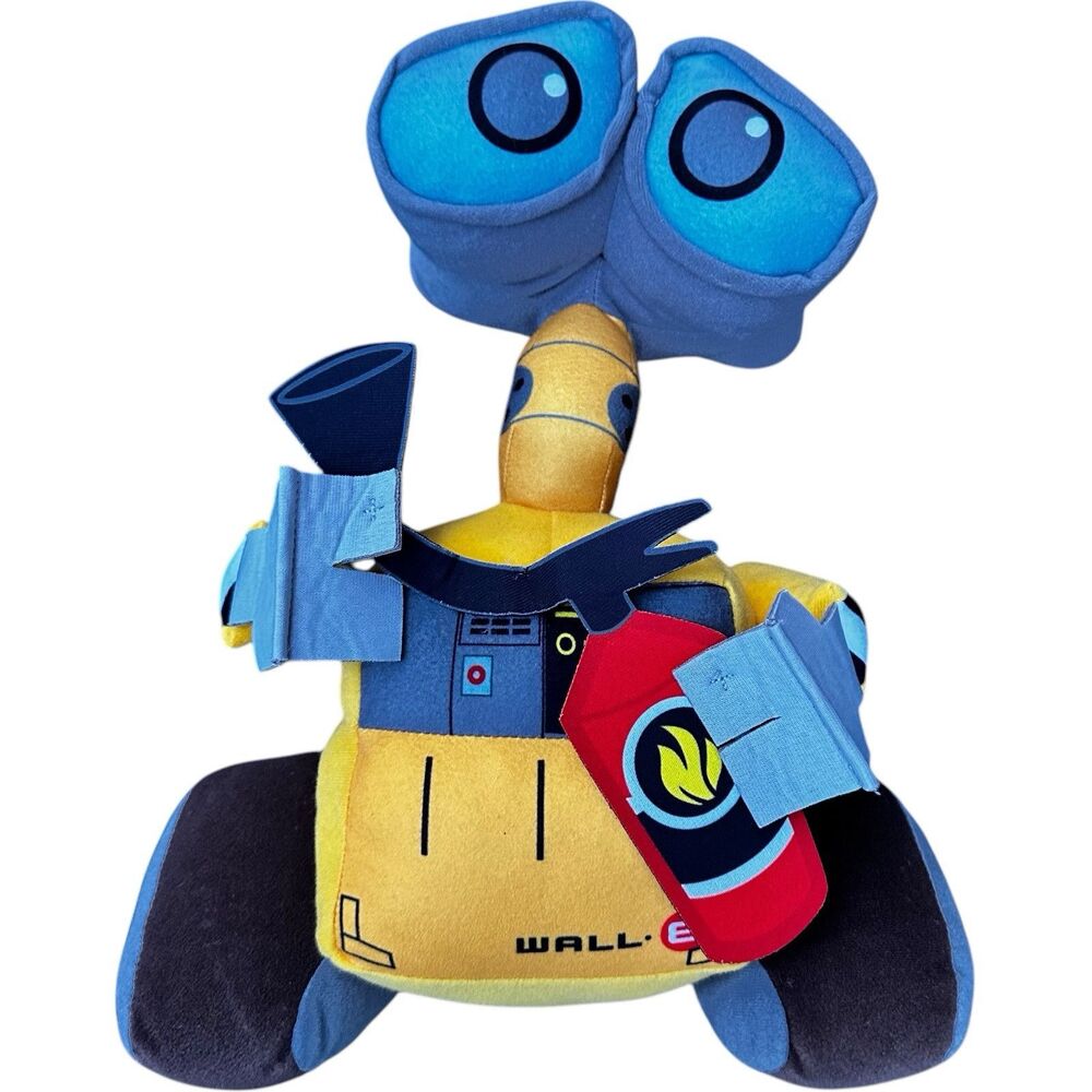 Disney Parks Pixar 12” WALL-E Plush Stuffed Animal Robot With Fire Extinguisher